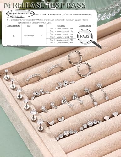 LOLIAS Hypoallergenic Flat Back Earrings Cartilage Earring Stacks - Surgical Steel Earrings for Sensitive Ears - Small Stainless Steel Flatback Stud Hoop Earring Sets for Helix Tragus Conch Daith Multiple Piercing Jewelry Trendy Silver — view 4