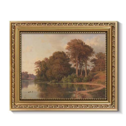 ARPEOTCY Vintage Gold Framed Wall Art Decor, 8x10 Inch Living Room Autumn Scenery Print Fall Wall Decor, Farmhouse Landscape Picture for Bedroom Kitchen, Bathroom Art Decor Aesthetic
