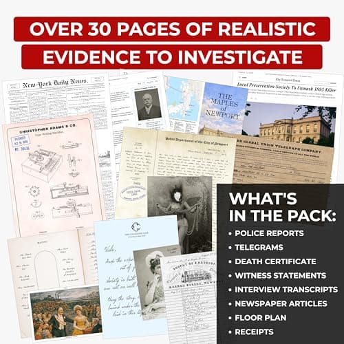 Murder at Maple Manor – Murder Mystery Game – Cold Case Detective Kit & Crime Investigation – Solve Murder at a Luxury Gilded Age Manor – Immersive Evidence Pack with Online Clues – Game Night & Gift — view 2