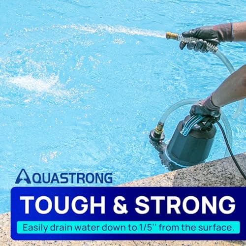 Aquastrong Sump Pump 1 HP 4500 GPH Submersible Water Pump Thermoplastic Portable Utility Pump High Flow Water Removal for Swimming Pool Garden Pond Basement Window Wells with 10ft Long Power Cord — view 2