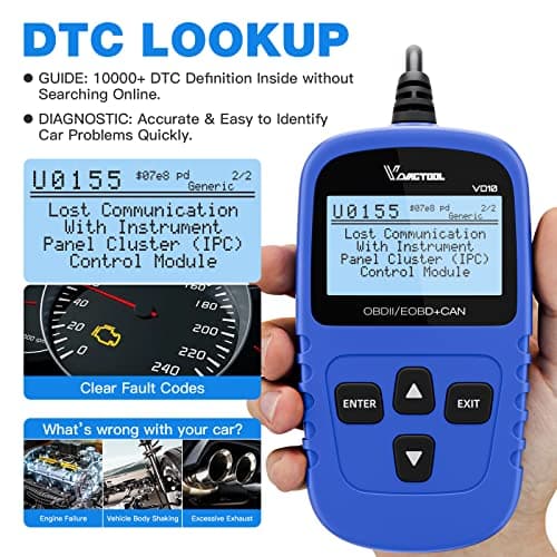VDIAGTOOL VD10 OBD2 Scanner Code Reader Car Diagnostic Tool Engine Fault Code Reader for Turn Off CEL with Freeze Frame/I/M Readiness for All OBDII Protocol Cars, OBD2 Scanner Diagnostic Tool — view 4