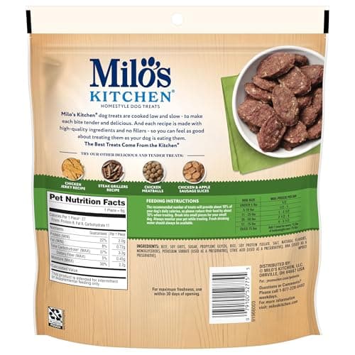 Milo's Kitchen Homestyle Dog Treats, Beef Sausage Slices, 10 Ounce, High Protein, No Artificial Flavors — view 2