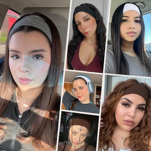 Ztomine Headbands for Women, 8pcs Stretchy Non Slip Soft Cotton Cloth Hair Bands for Sports, Workout, Yoga and Running — view 4