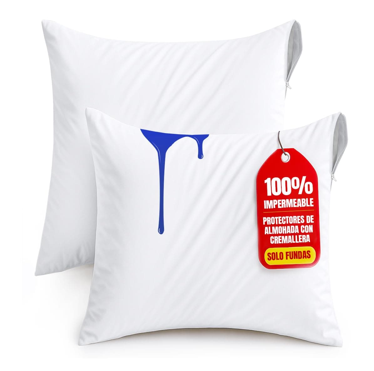 Utopia Bedding Protector de Almohada Impermeable 40x70 cm (Juego de 2) con Cremallera, Funda Almohada Certificado Oeko-Tex — view 9