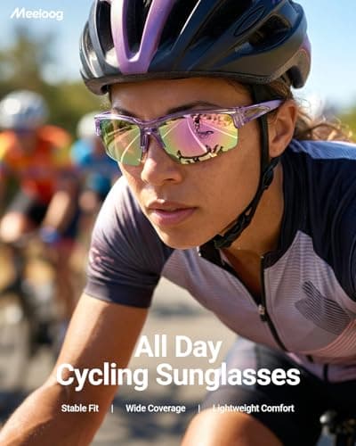 Meeloog Sports Sunglasses for Men & Women, UV400 Golf Sun Glasses Ideal for Cycling, Running & Pickleball — view 2