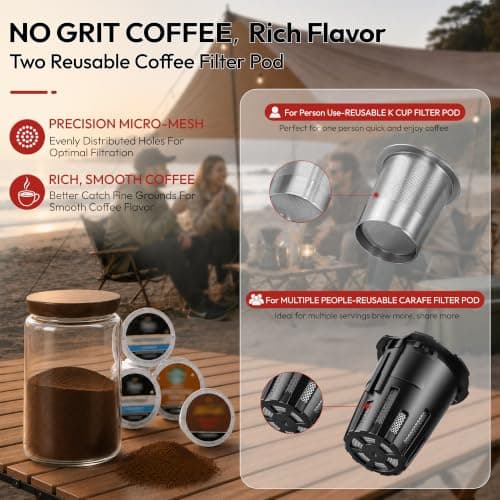Camping French Press - Portable Coffee Maker for K Cup Pods and Grounds — view 4