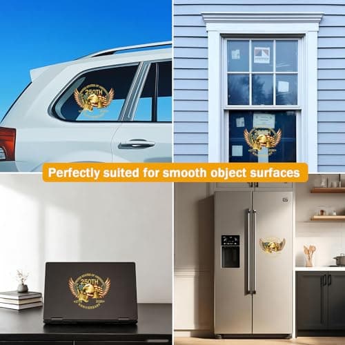 2PCS 250th Anniversary USA Car Window Decal Sticker,1776-2026 American Independence Commemorative Sticker，USA Patriotic 4th of July Vinyl Bumper Stickers for Car, Pickup Truck, SUV (Eagle Wings) — view 5
