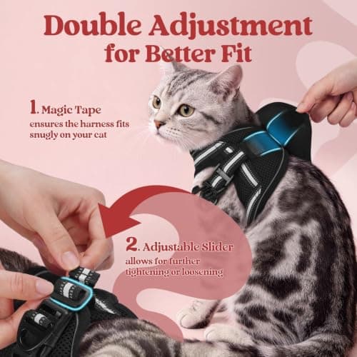 rabbitgoo Cat Harness and Leash Set, Step-in Soft Vest, Black — view 2