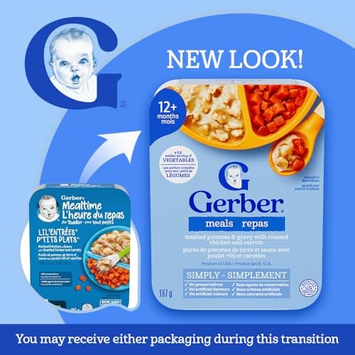GERBER LIL'ENTRÉES Mashed Potatoes & Gravy with Roasted Chicken, Toddler Food, Meal, 12+ Months, 187 g, 8 Pack — view 3
