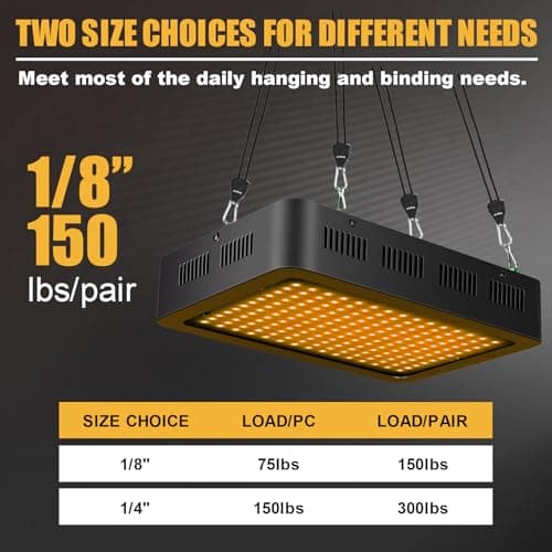 Ayaport Adjustable Rope Hanger Grow Light Hanger, 12Ft 1/8" Heavy Duty Plant Pulley Rope Tightener Ratchet Tie Down for Kayak, Tarp, Tent Tie Downs, 4 Pack — view 3