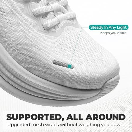 ALLSWIFIT Women's Slip On Walking Shoes Running Sneakers,White,8.5 — view 7