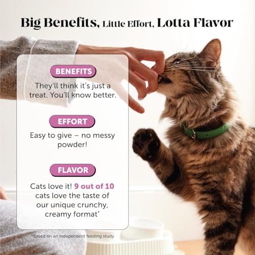 Cat Multivitamin Crunchy Creamy Chews - Daily Cat Vitamins with Lysine, Prebiotics, Omega 3 Fish Oil - Cat Treats for Immune Support, Skin Coat, Digestion, Heart + Joint Health (30-Day Supply) — view 3