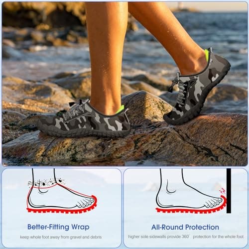 CROVA Built-in Heel Grips Water Shoes for Kids Girls Boys Hiking Shoes Wide Barefoot Swim Beach Pools Slip-On Quick Dry Lightweight for Big Little Kids Toddler — view 5