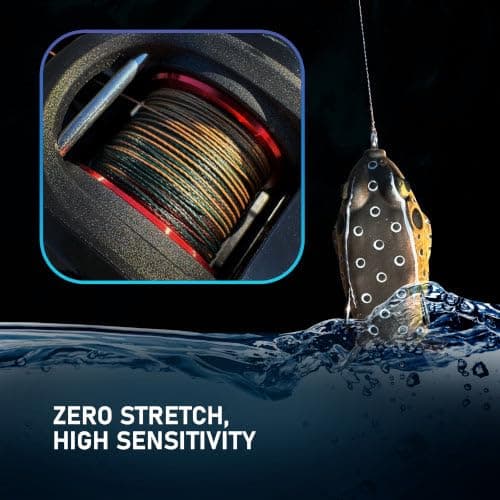 Reaction Tackle Braided Fishing Line - Pro Grade Power Performance for Saltwater or Freshwater Fish - Colored Fishing Line Braid for Extra Visibility - Blue Camouflage 30 Lb (150 Yards) — view 6