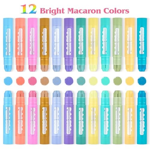 24 Colors Tempera Paint Sticks,Washable Paint Sticks For Kids,No-Toxic,No Mess,90s Quick Drying Art Supplies For Painting,Works Great On Paper,Wood,Glass,Ceramic,Canvas — view 2