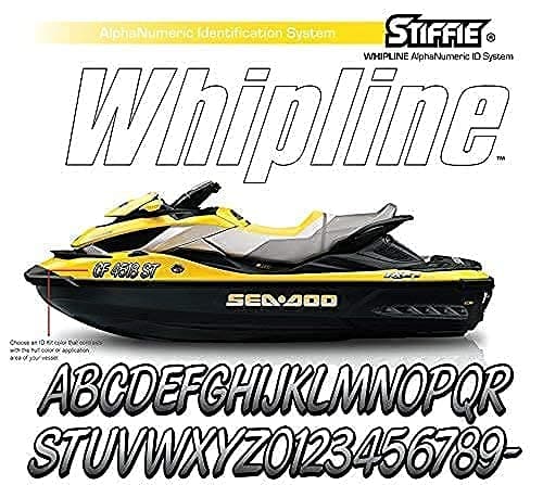 STIFFIE Whipline Silver/Black 3" Alpha-Numeric Registration Identification Numbers Stickers Decals for Boats & Personal Watercraft — view 4