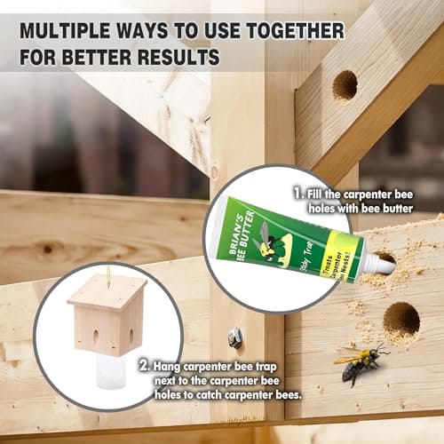Carpenter Bee Trap for Outside - Pentroof Style Nature Hanging Wood Carpenter Bee Traps Outdoor - Best Bee Trap - Insect Traps with Removable Vault (1 Pack) — view 5