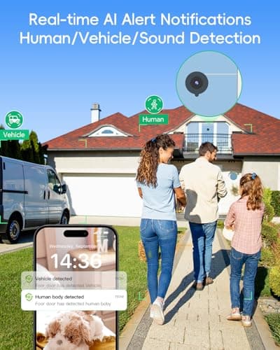 SYMYNELEC Window Cameras for Home Security: Indoor Camera for Outdoor Monitoring with 2K Full Color Upgraded Night Vision Motion Human Vehicle Detection Easy Installation with Tilt Mount — view 5