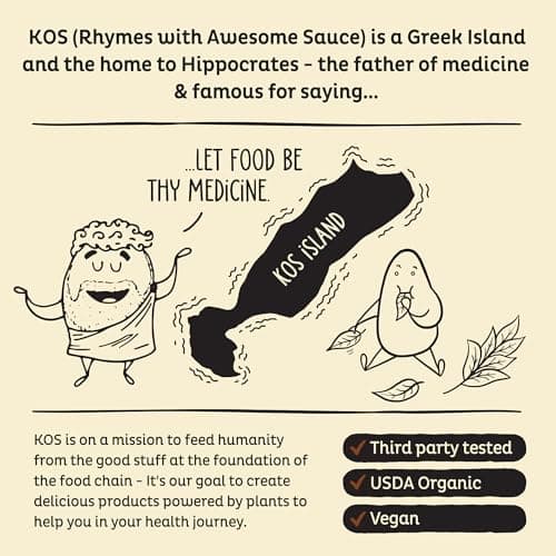 KOS Vegan Protein Powder Erythritol Free, Vanilla USDA Organic - Pea Protein Blend, Plant Based Superfood Rich in Vitamins & Minerals - Keto, Dairy Free - Meal Replacement for Women & Men, 28 Servings — view 6