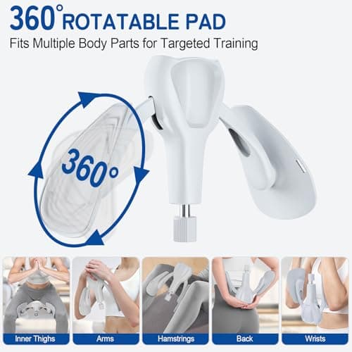Pelvic Floor Exercise Devices 77 lb Adjustable Kegel Inner Thigh Exerciser and Hip Trainer Workout Equipment for Home Postpartum Recovery Women Men, with Band, Grey — view 3