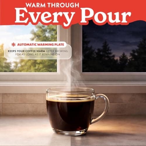 Gourmia 12 Cup One-Touch Coffee Maker – Pause and Serve with Automatic Keep Warm, Easy View Water Window, Compact Design, Stainless Steel Accents, Black — view 3