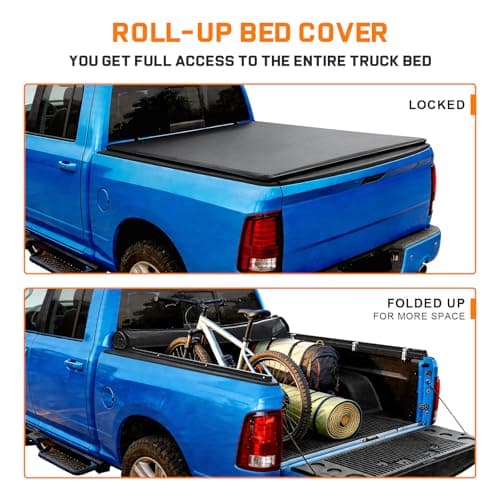 RHOBRA Soft Roll-up Truck Bed Tonneau Cover Compatible with 2019-2026 Ford Ranger 5ft Bed, 26.5oz Vinyl Soft Truck Bed Cover, Weather Resistant Bed Cover — view 4