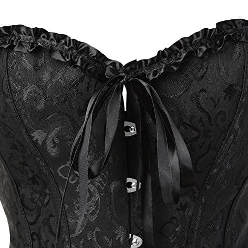 Grebrafan Plus Size Overbust Corset Classic Bustier Bodyshaper Top (US(4-6) S, Black) — view 4