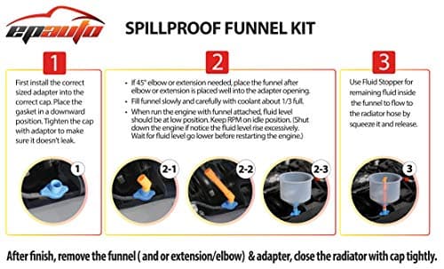 EPAuto Spill Proof Radiator Coolant Filling Funnel Kit — view 2