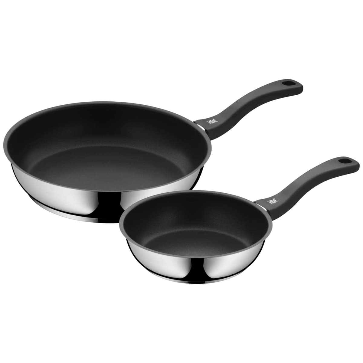 WMF Devil - Juego de 2 Sartenes Antiadherentes 24-28 cm, Sartén de Acero Inoxidable y Revestimiento Antiadherente para Todo Tipo de Cocinas Incluido Inducción, sin PFOA, Color Negro — view 4