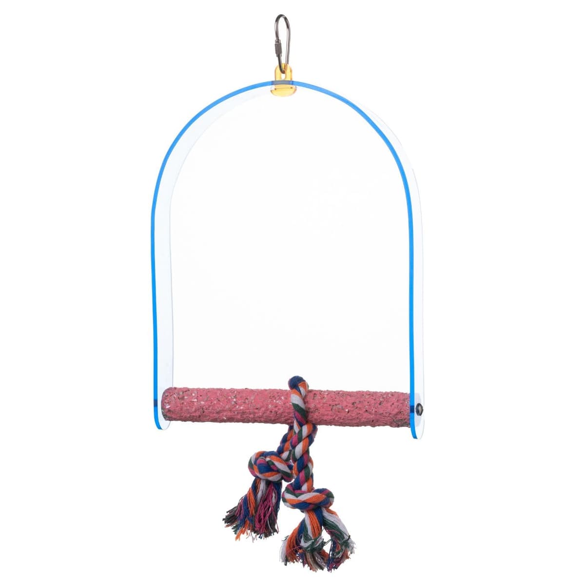 PARROT ESSENTIALS Sanded Nail Arch Swing Perch with Cotton Rope - Medium Parrot Toy Nest Swing for Nail Trimming - Wooden Bird Perch for African Grey, Amazon, Cockatoo - Pet Swing for Birdcage — view 15