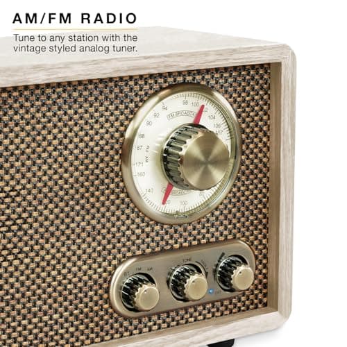 Victrola Willow - Retro Wood Bluetooth Radio, AM/FM - Walnut — view 3