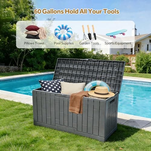 Yardlab Outdoor Deck Box Container, 60 Gallon — view 3