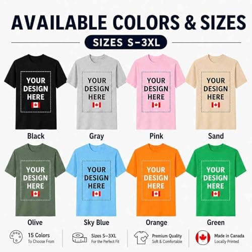 COOZEBRA Custom T Shirt with Front Back, Personalized Shirt with Photo Text Design, Custom Shirt for Men Women Adults — view 2