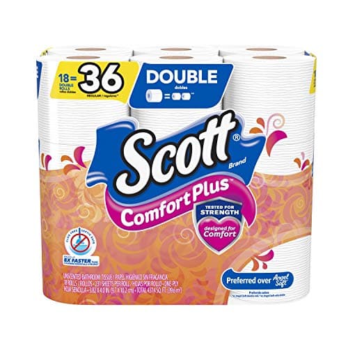 Scott Comfortplus Toilet Paper, Double Roll, Bath Tissue, 18 Count
