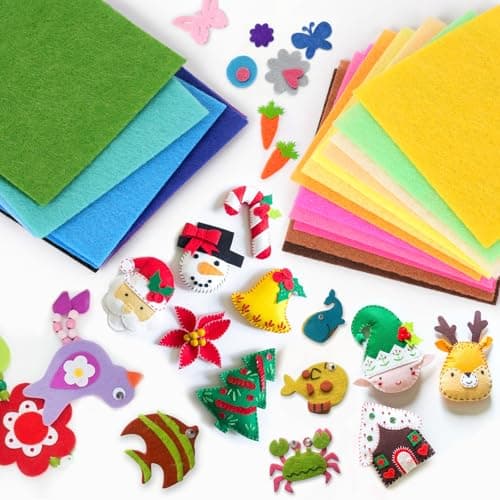 42 pcs Felt Fabric Sheet 4"x4" Assorted Color DIY Craft Squares Nonwoven 1mm Thick — view 5