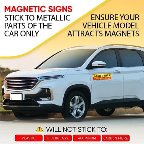 ASSURED SIGNS New Driver MAGNETIC Sign for Car, 3-Pack, 9.72" x 3.24" — view 2