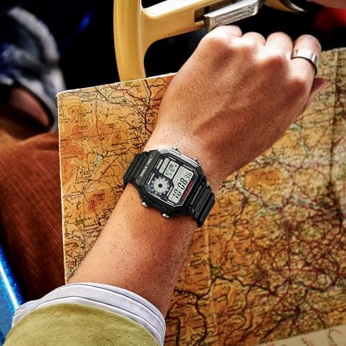 Casio Men's Classic Japanese-Quartz Watch with Resin Strap, Black, 21 (Model: AE1200WH-1A) — view 2