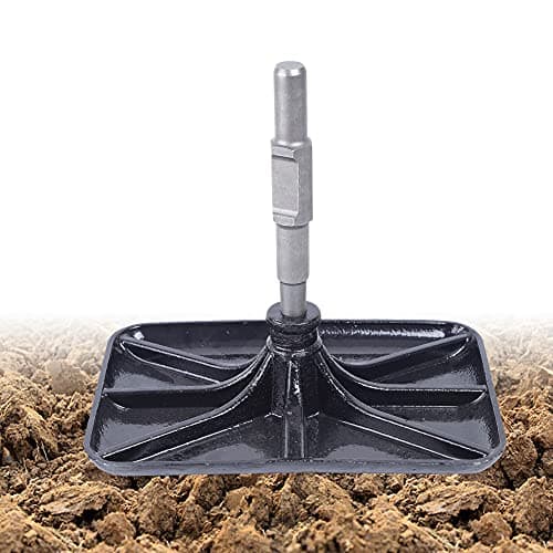 Compactor Plate Tool, Tamping Rammer Plate with High Hardness Lightweight Thickened Chassis Removable Design and Hexagonal Joint Protable Manganese Steel Hammer Bits Tamper Plates for Architectural — view 3