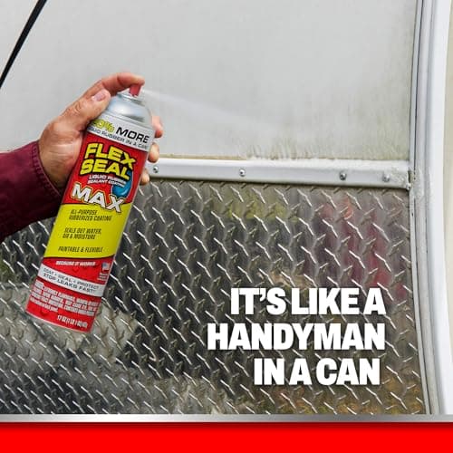 Flex Seal MAX, 17 oz, 2-Pack, Clear, Stop Leaks Instantly, Waterproof Rubber Spray On Sealant Coating, Perfect for Gutters, Wood, RV, Campers, Roof Repair, Skylights, Windows, and More — view 2