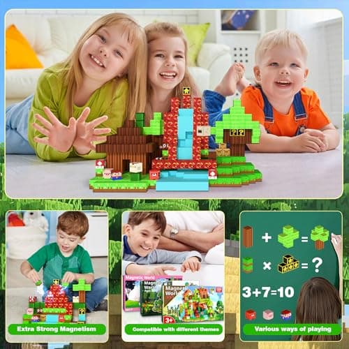 Caiuiyda Magnetic Building Blocks Sandbox World Set — view 3