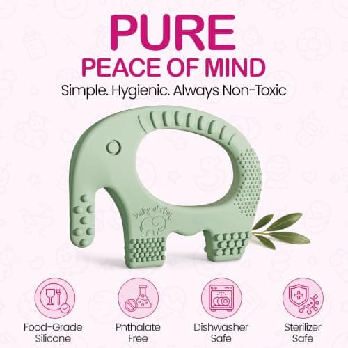 Teething Toy for Babies Age 0 to 6 Months - Baby Elefun 5x Pain Relief Smart Teether - Zero Developmental Delay Silicone Baby Teething Toy Ring - Cute Infant Shower Gift Chew Toys for Babies — view 4