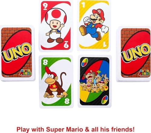 Mattel Games UNO Super Mario Card Game for Kids, Adults, Families & Game Nights, Themed Deck & Special Rule for 2 to 10 Players — view 5