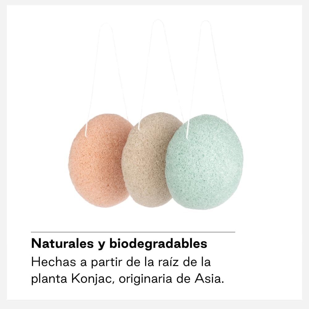 Jané Esponjas de Baño para Bebé de Konjac Natural, Pack de 3, Ultra Suaves, 100% Vegetales y Biodegradables, Piel Sensible y Recién Nacidos — view 4