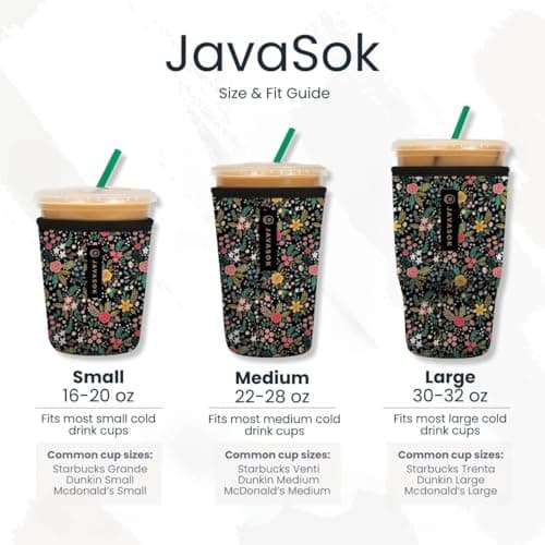 Sok It JavaSok Iced Coffee & Cold Soda Insulated Neoprene Cup Sleeve (Main Squeeze, Medium: 22-28oz) — view 3