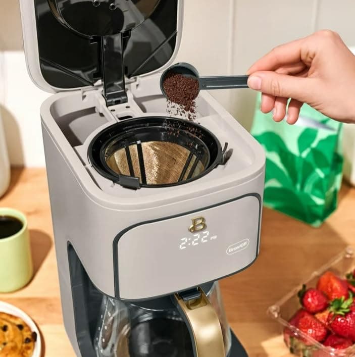 Beauti Coffee Maker 12 cup Programmable, Brewing Versatility, Advanced Programming, 1200 W, Keep Warm mode (Porcini Taupe) — view 7