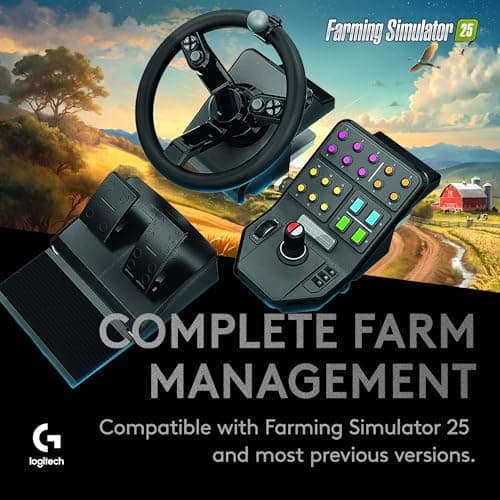 Logitech G Farm Simulator Heavy Equipment Bundle (2nd Generation), Steering Wheel Controller for Farm Simulation 2025 (and Previous Versions), Wheel, Pedals, Vehicle Side Panel Control Deck for PC — view 3