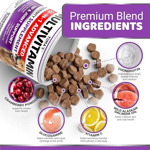 Dog Multivitamin Chewable with Glucosamine - 170 Chews - Dog Vitamins and Supplements 23 in 1 - Senior & Puppy Multivitamin for Dogs - Hip & Joint Support - Immune Health, Skin, Digestion — view 3