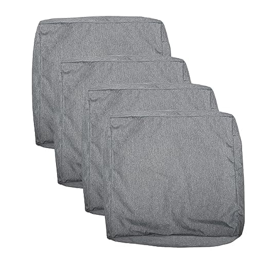 youngseahome Patio Seat Cushion Covers,Washable Slip Covers Replacement,Waterproof Outdoor Furniture Chair Cushion Pillow Seat Cover for Couch,Garden,Sofa,Gray,22"×20"×4"(4 Covers Only)
