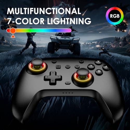 Switch Controllers 2 Pack with Charging Dock, Switch 2 Controller for Nintendo Switch/Switch 2/Lite/OLED, Wireless Switch 2 Pro Controller with RGB/Wake up/6-Axis Gyro/Dual Vibration/Turbo/Screenshot — view 4