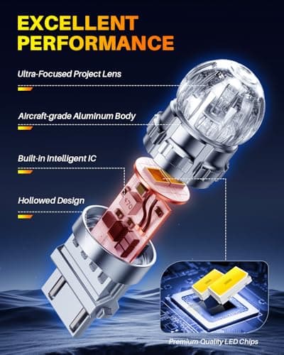 OXILAM 3157 LED Bulb White Reverse Lights, Super Bright 3156 3056 3057 4057 4157 3047 3457 4114 LED Bulb for Backup Light, Tail Light, Brake DRL Turn Signal Parking Light Bulbs, Pack of 2 — view 3